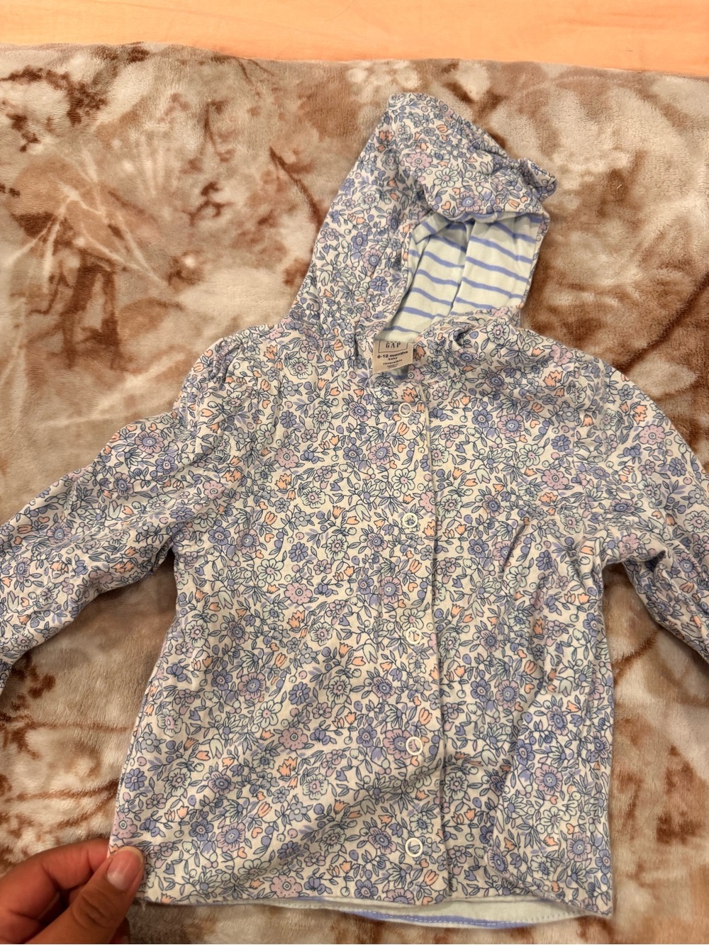 GAP Kids Floral Hooded Raincoat - Blue & Pink